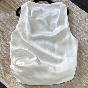 Zara White Satin Blouse